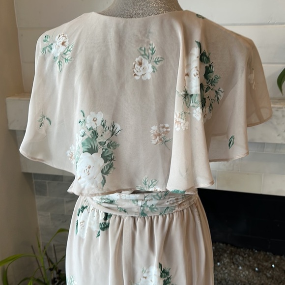 Show Me Your MuMu Audrey Beige Floral Chiffon Maxi Dress Size Small - Picture 12 of 14